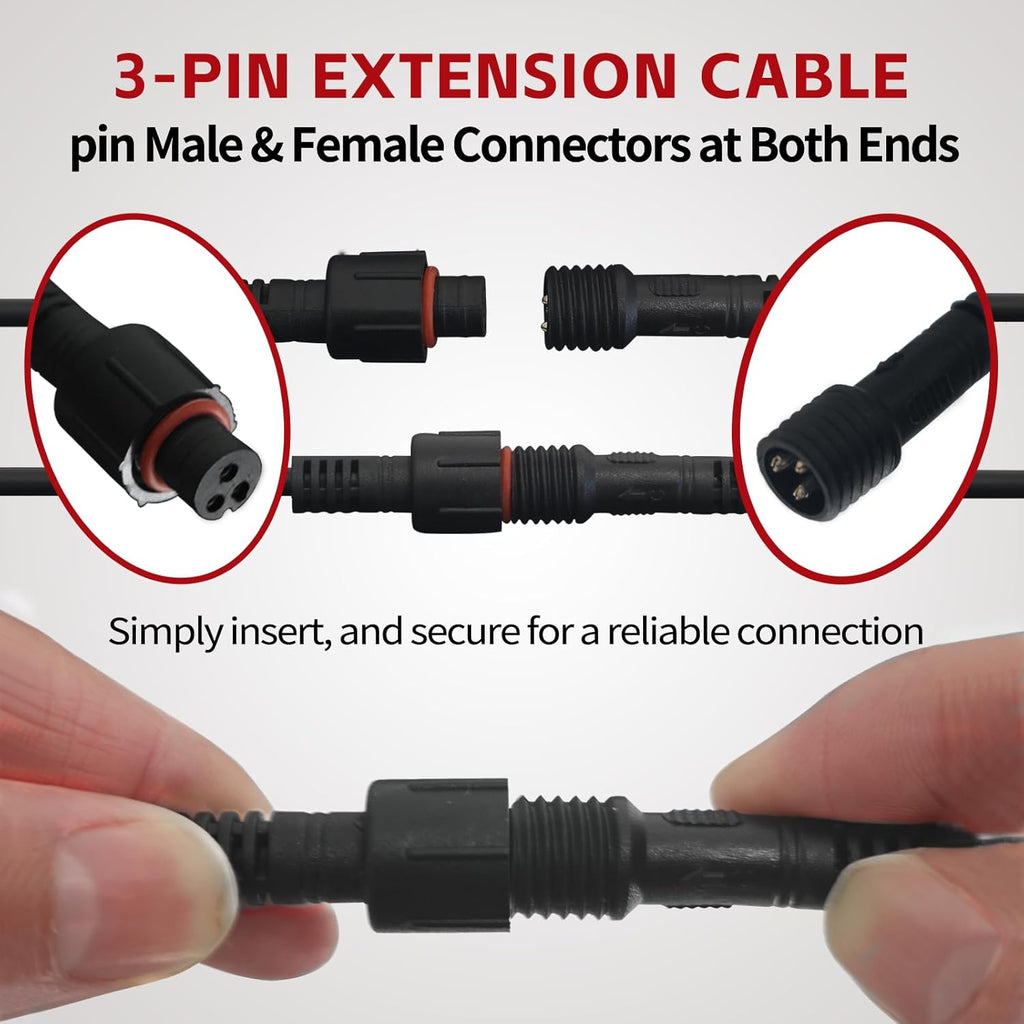 4FT 3 Pin RGB Rock Light Extension Cable for Trucks ATVs k7m