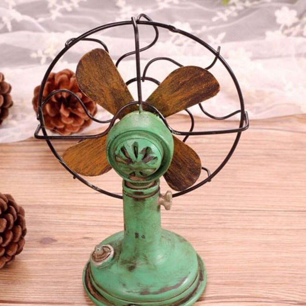Vintage Oscillating Plastic Table Fan Retro Green Z5851