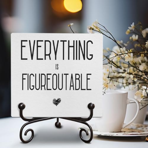 Funny Positive Quotes Wooden Sign for Office Farmhouse Decor, 5x5 Inches M7852