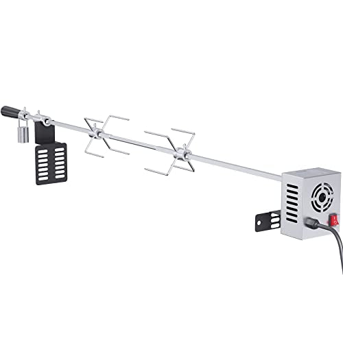 VEVOR Universal Grill Rotisserie Kit, Electric BBQ Motor, Stainless Steel, 32"/39" Spit Rod N3215