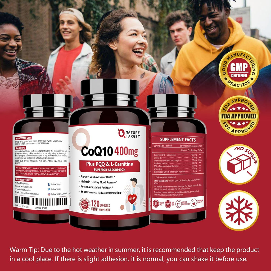 CoQ10 400mg with PQQ, Omega-3s & L-Carnitine, High Absorption, 120 Servings a7