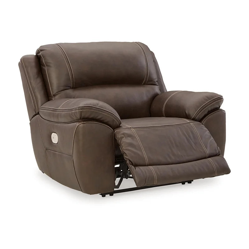 Ashley Furniture Dunleith Leather Zero Wall Recliner with Headrest, Dark Brown T9734