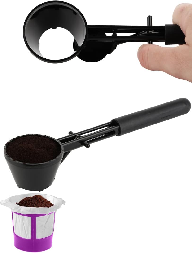 Party Bargains Coffee Scoop for Keurig Reusable K Cups - 1 Scoop for Single Serve Refillable Keurig Filters - Black