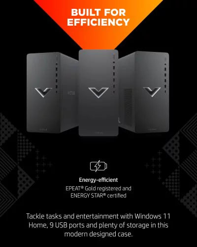 HP Victus 15L Gaming Desktop PC, AMD Ryzen 7, 16GB RAM, 512GB SSD, Windows 11 Y4449