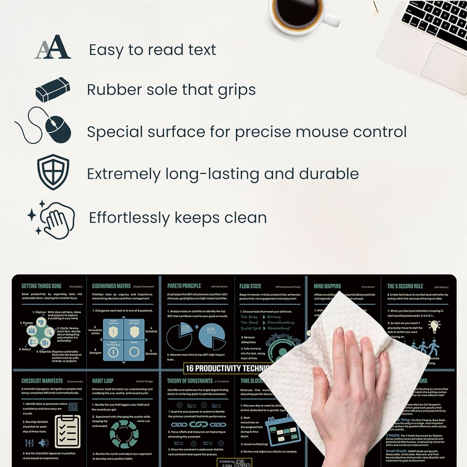Infomat Office Desk Mat Large Mouse Pad for Keyboard and Mouse K197961