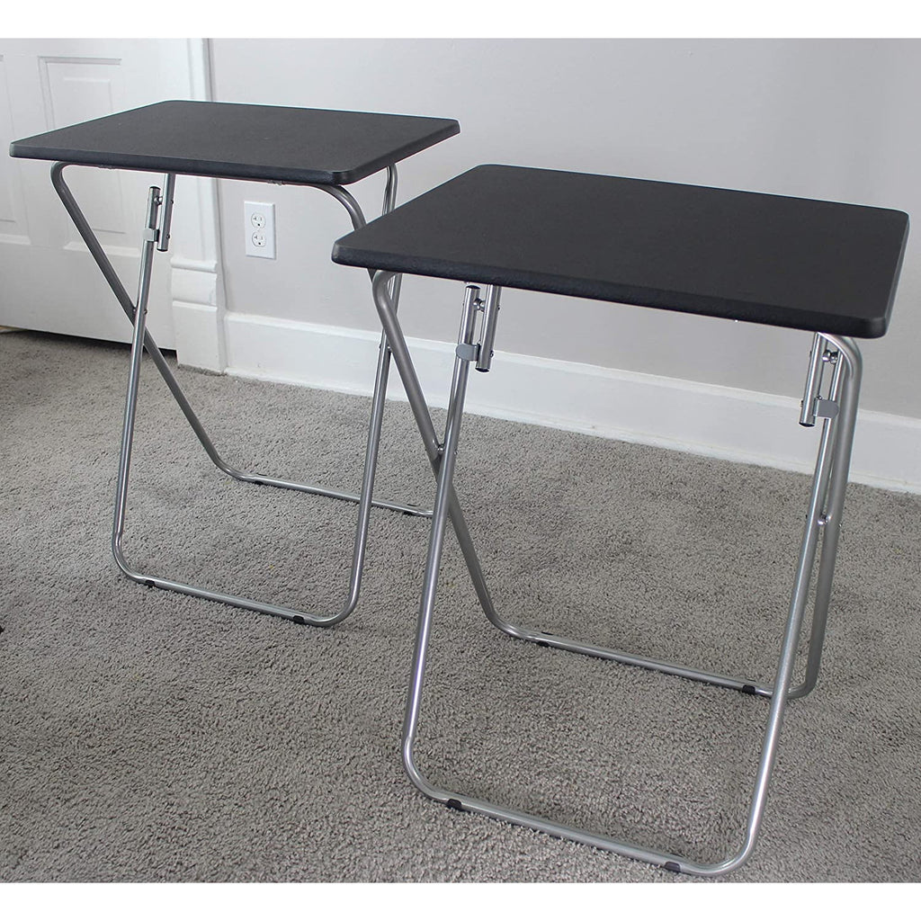 eHemco Folding TV Tray Tables, Black, Set of 2 T809