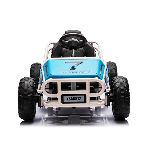 24V Electric Go Kart for Kids Ages 6-12, 2x200W Motors, Blue M4239