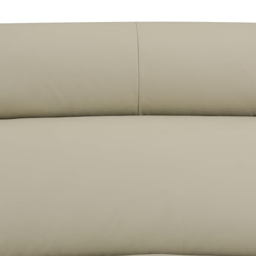 Beige Top Grain Leather and PVC 3-Piece Recliner Sofa Set V91018