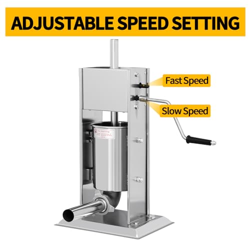 Vertical Sausage Stuffer 7L Stainless Steel with 5 Stuffing Tubes P4239