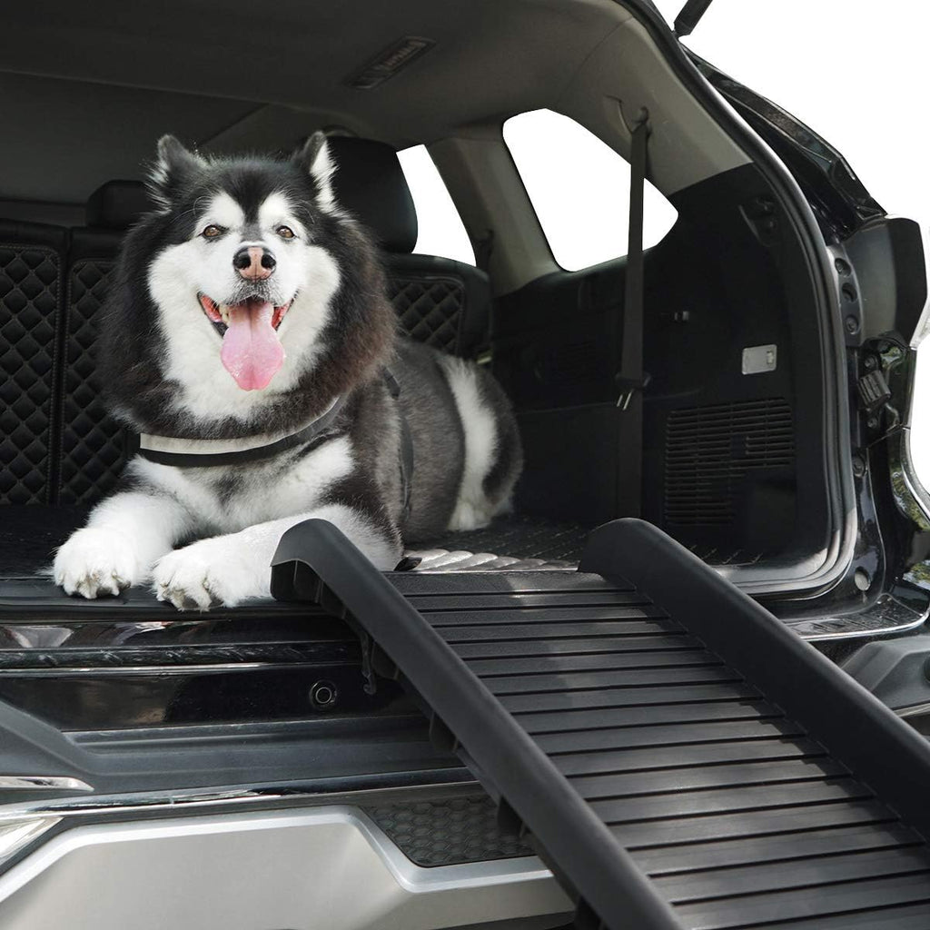 Heavy Duty Folding Dog Ramp for Large Dogs SUV Truck Car Pet Stairs Non-Slip Design q7m