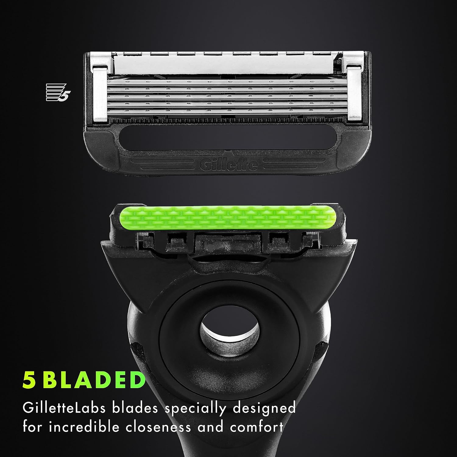 Gillette Labs Razors for Men with Exfoliating Bar, Shaving Kit Q4535