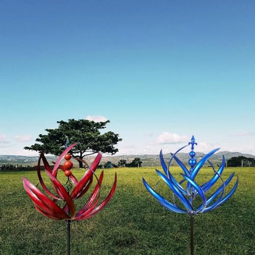 Outdoor Metal Wind Spinner for Lawn Garden Red a7