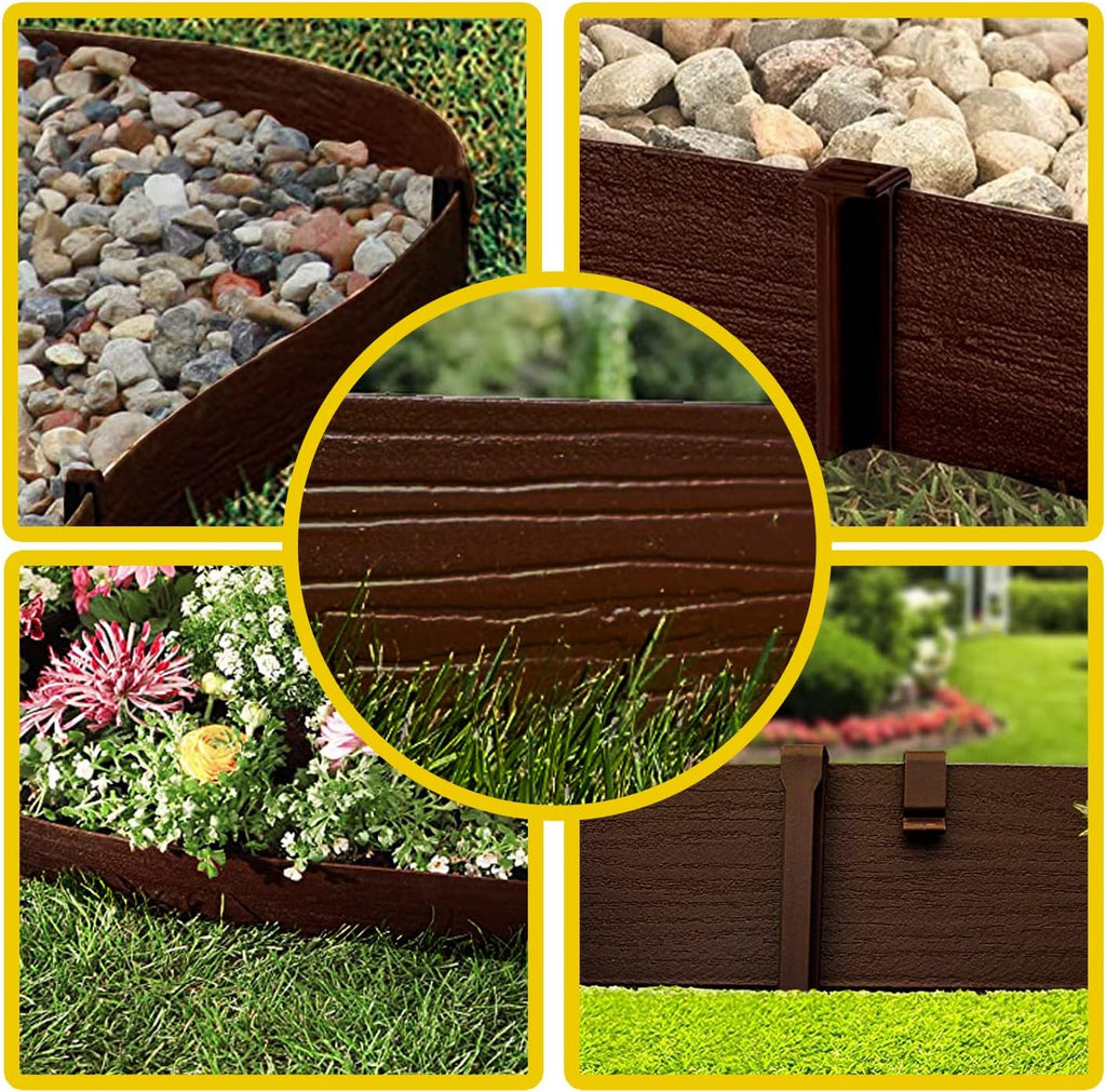 Landscape Edging Coil 40ft 5in with Stakes Brown k7