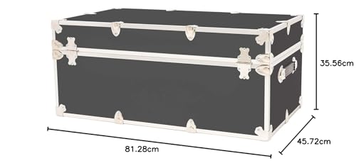 Rhino Trunk & Case Large Armor College Trunk - Secure Dorm Storage Chest, 32"x18"x14" (Wine) D733016