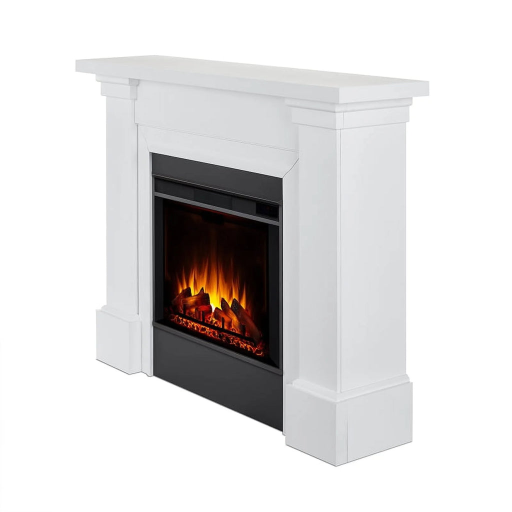Real Flame Manus 64" Electric Fireplace in White V3538