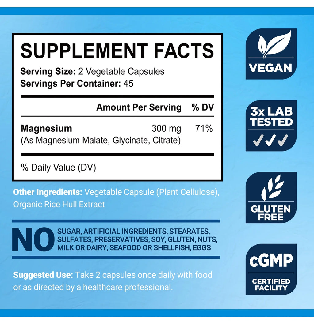 BioEmblem Triple Magnesium Glycinate Malate Citrate with Antarctic Krill Oil I413