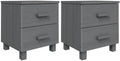 [NEW] Solid Wood Bedside Cabinets - Dark Gray Allesoky HAMAR 2-piece5.3.7.5 - Stylish and Sturdy Solution for Your Bedroom-Gray