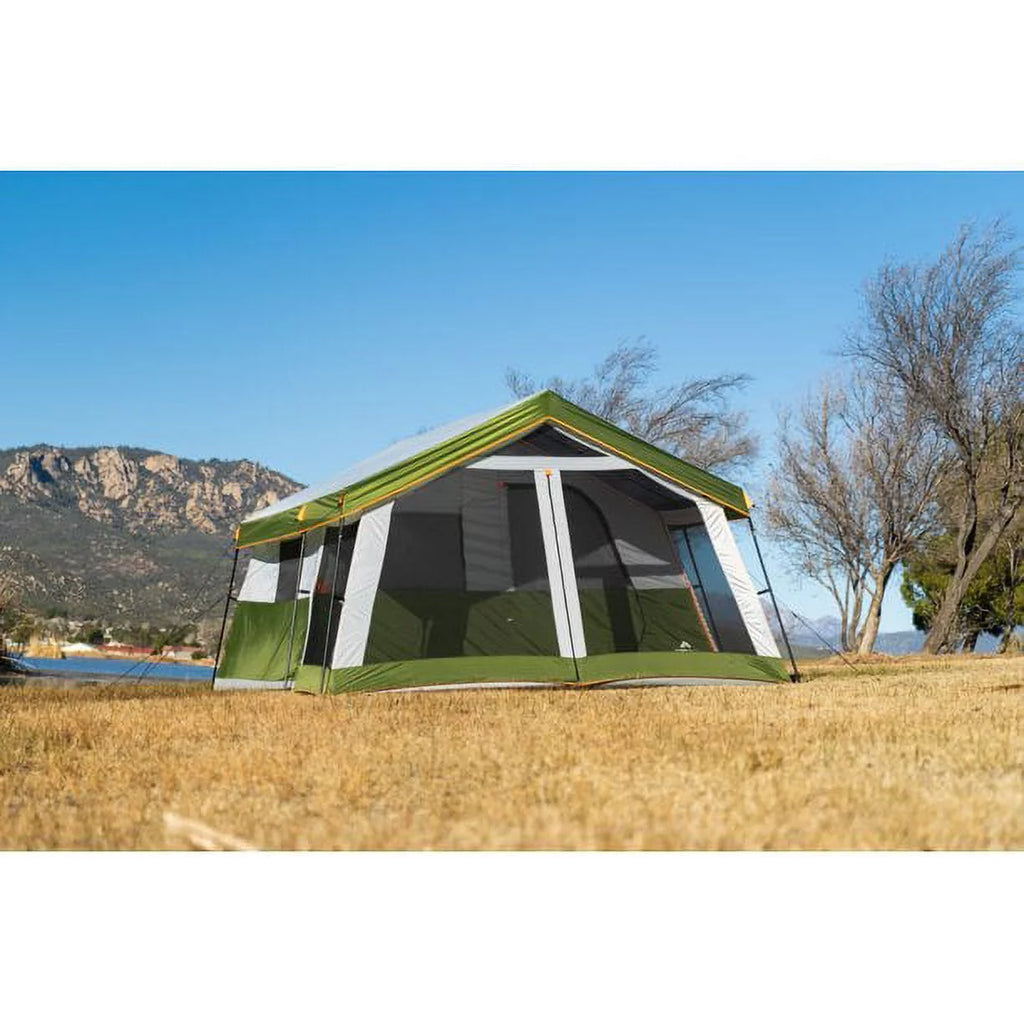 8-Person Family Cabin Tent with Screen Porch Green a7