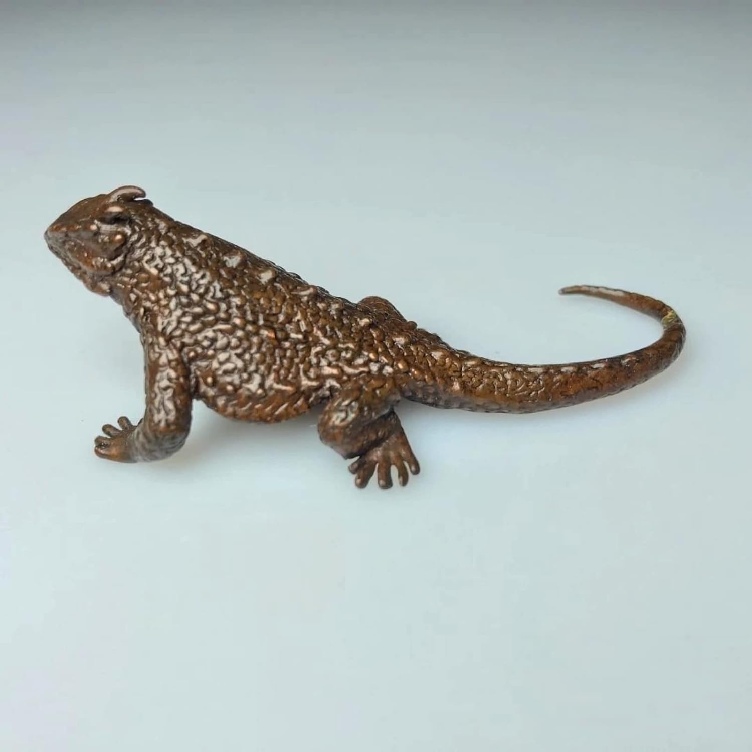 Brass Lizard Sculpture Gecko Figurine Decor A7