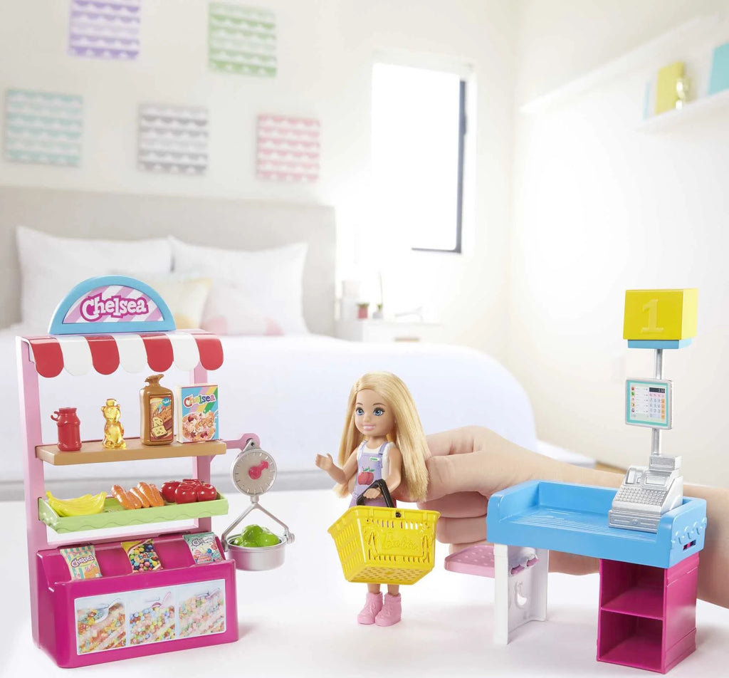 Barbie Chelsea Snack Stand Playset with Blonde Doll & 15 Accessories W2014