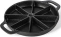 WUWEOT Cast Iron Wedge Pan, Non stick Round Corn Bread Skillet, Black 8-edges Biscuit Pan with Double Handles for Scones, Corn Stick Pan, Muffins, Cup Cakes and Brownies