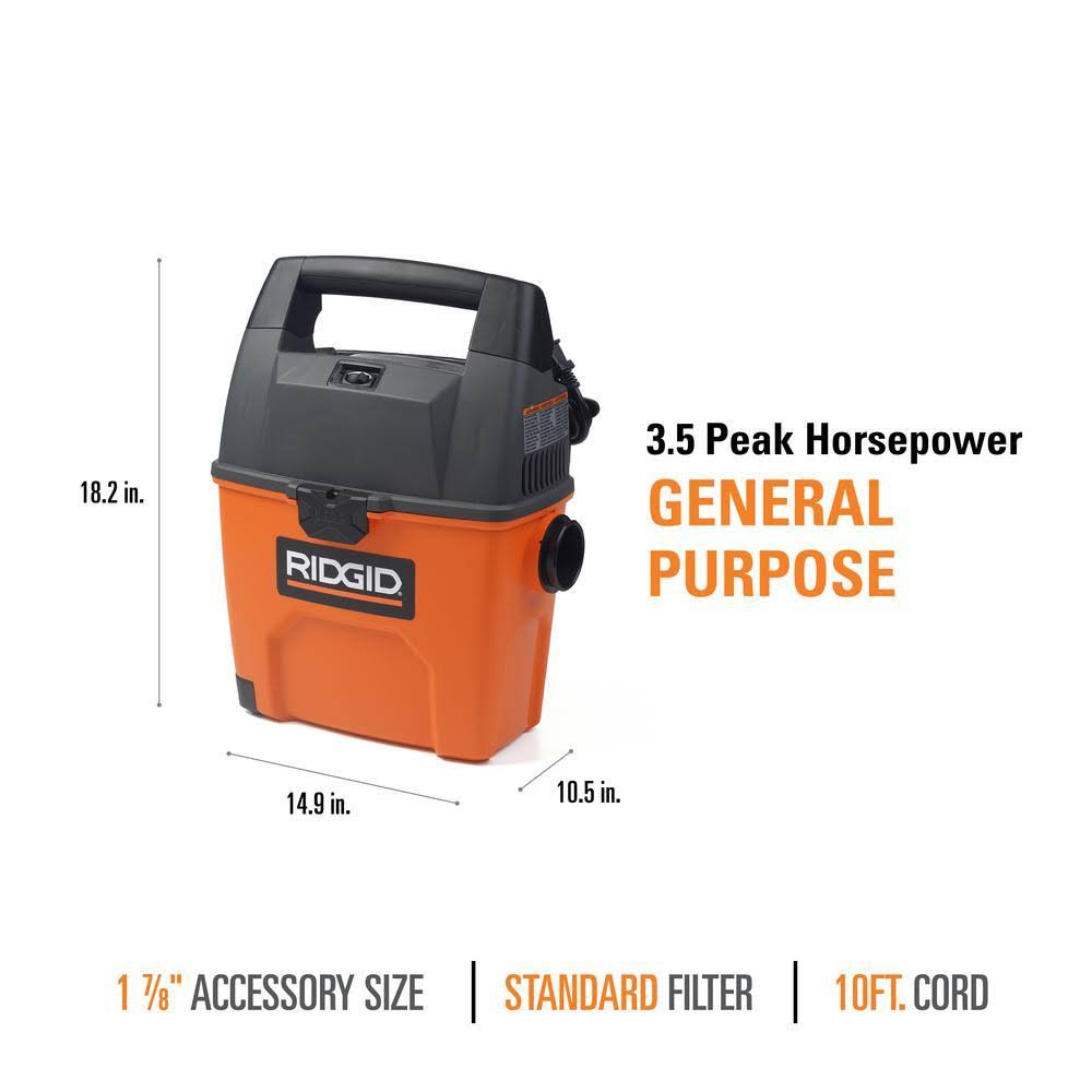 Wet Dry Vacuum 3.5 Peak HP Portable with LED Nozzle k7