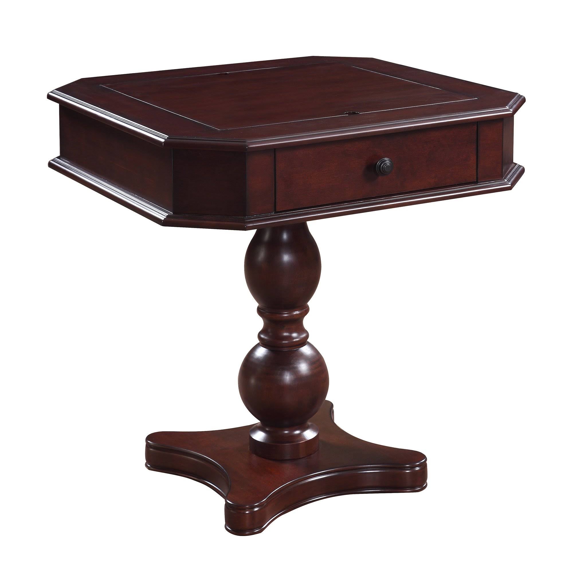 Chess Checkers Backgammon Pedestal Game Table Set Mahogany k7