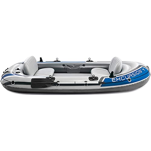 INTEX Excursion Inflatable Boat with Oars and High-Output Pump A61247