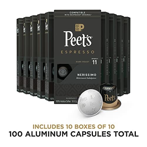 Peet's Coffee Espresso Capsules Variety Pack 80 Count for Nespresso Original F553