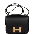 Hermes Constance 18 Black Veau Monsieur Rose Gold Hardware