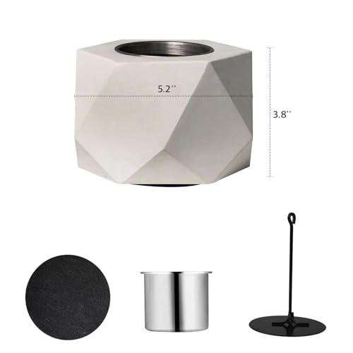 Concrete Tabletop Fire Pit Bowl Indoor Outdoor Portable m7
