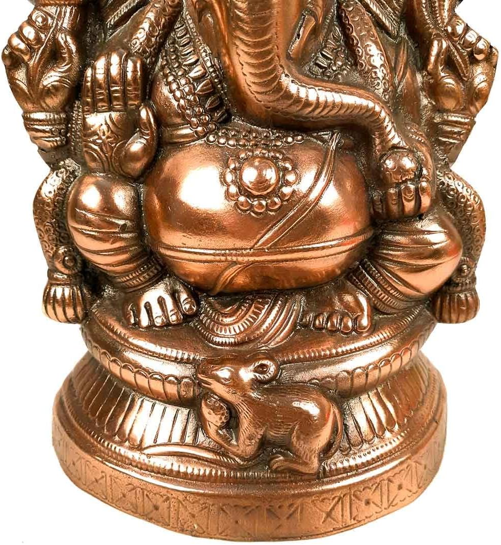 Ganesha Statue Bronze Metal Idol 15 Inch Home Decor k7