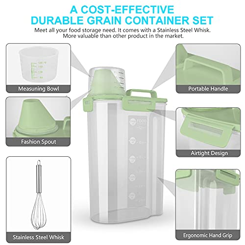 Rice Airtight Dry Food Storage Container with Pourable Spout and Measuring Cup S535730
