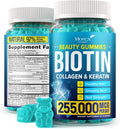 Hair Vitamins Natural Gummies - Biotin Multivitamin for Hair, Skin & Nails with Collagen & Keratin - Anti Aging Collagen Gummy Vitamins for Men & Women - Hair & Nail Growth Gummies - 60psc