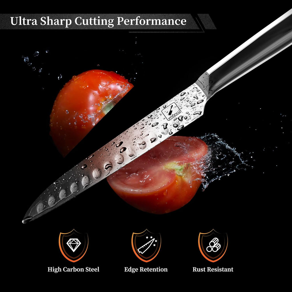 imarku 16 Pcs Kitchen Knife Set with Block, Stainless Steel, Dishwasher Safe Y674