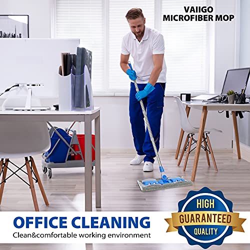 Microfiber Hardwood Floor Mop with 5 Reusable Washable Pads, Wet or Dry Cleaning a7k
