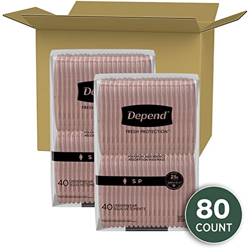 Disposable Incontinence Underwear for Women, Maximum Absorbency, Small, 80 Count q7k