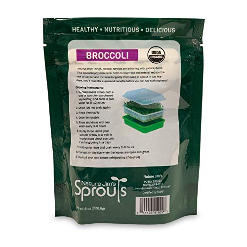 Nature Jims Sprouts Broccoli Sprout Seeds - Certified Organic, 8oz P1311
