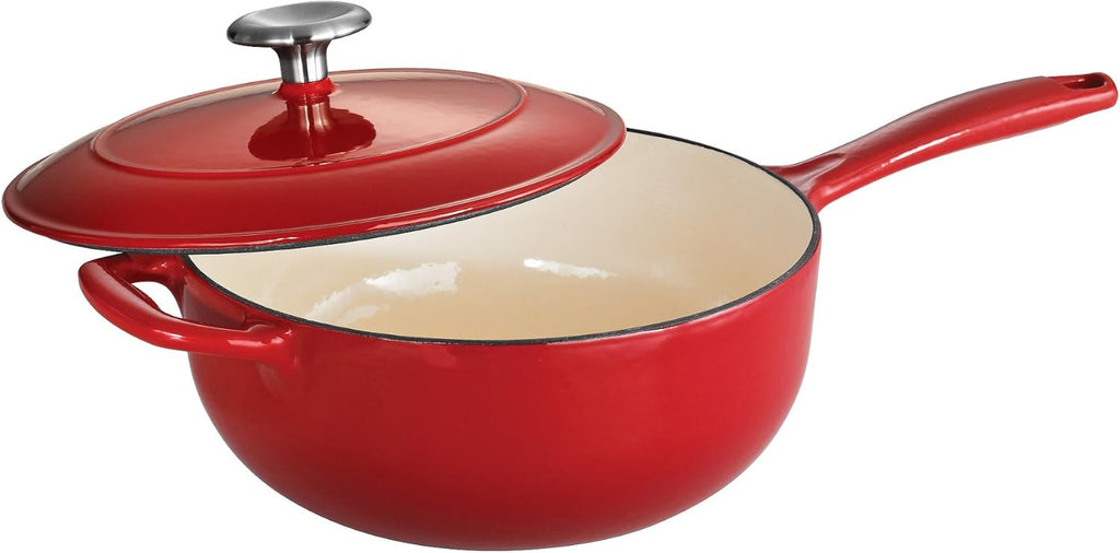 Tramontina Enameled Covered Saucier Cast Iron 3-Quart Gradated Red, 80131/061DS