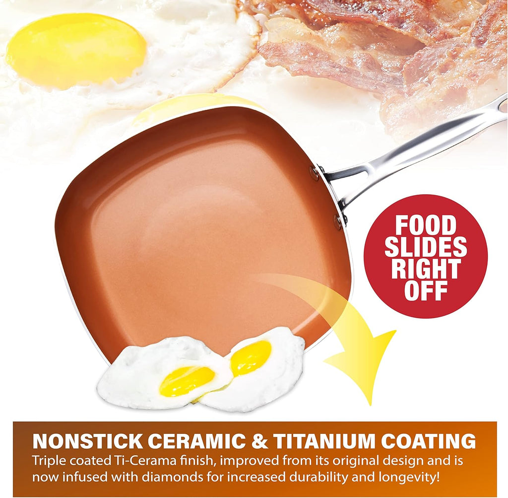 Gotham Steel Non Stick 11" Square Ceramic Frying Pan P16312