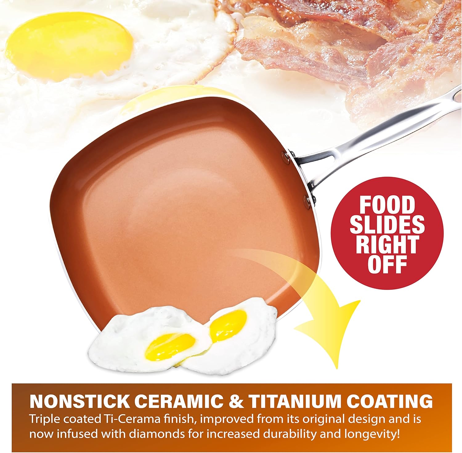 Gotham Steel Non Stick 11" Square Ceramic Frying Pan P16312