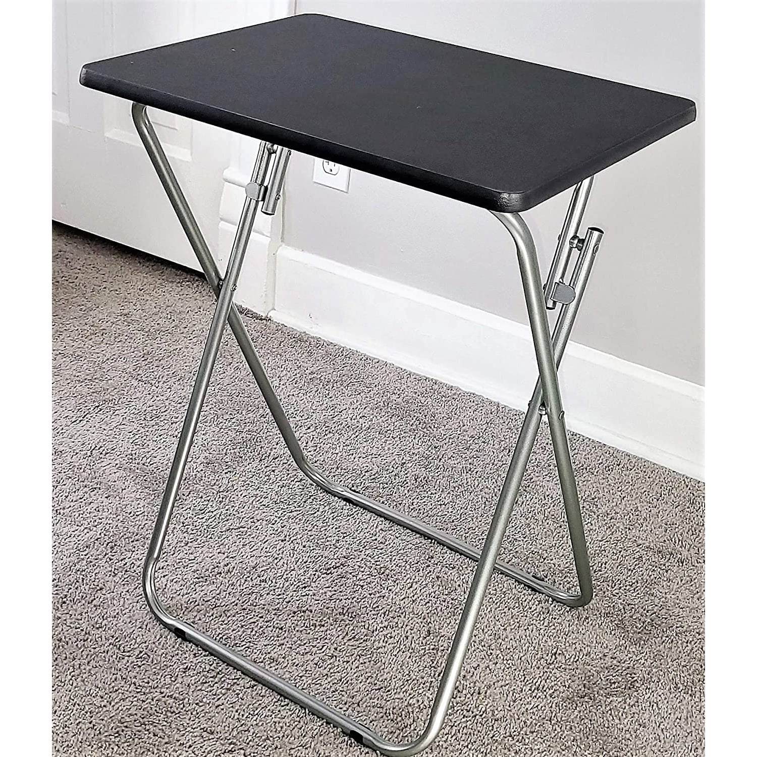 eHemco Folding TV Tray Tables, Black, Set of 2 T809