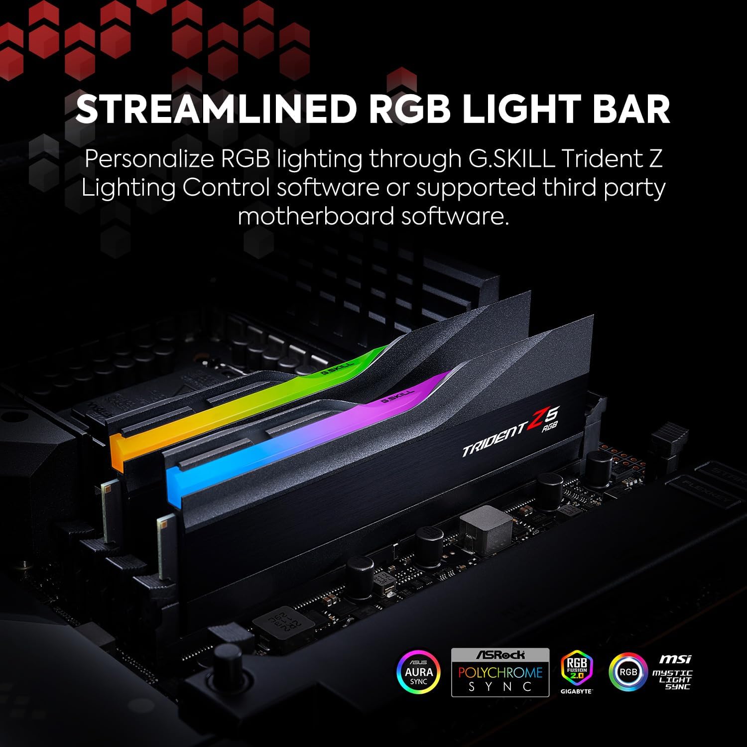 G.SKILL Trident Z5 RGB DDR5 RAM 64GB (2x32GB) 5600MT/s CL28 Desktop Memory UDIMM - Matte Black X68934