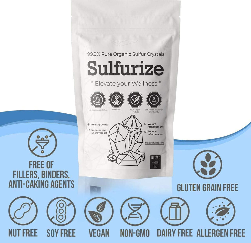 Organic Sulfur Crystals 99.9% Pure MSM Supplement 1 LBS k7