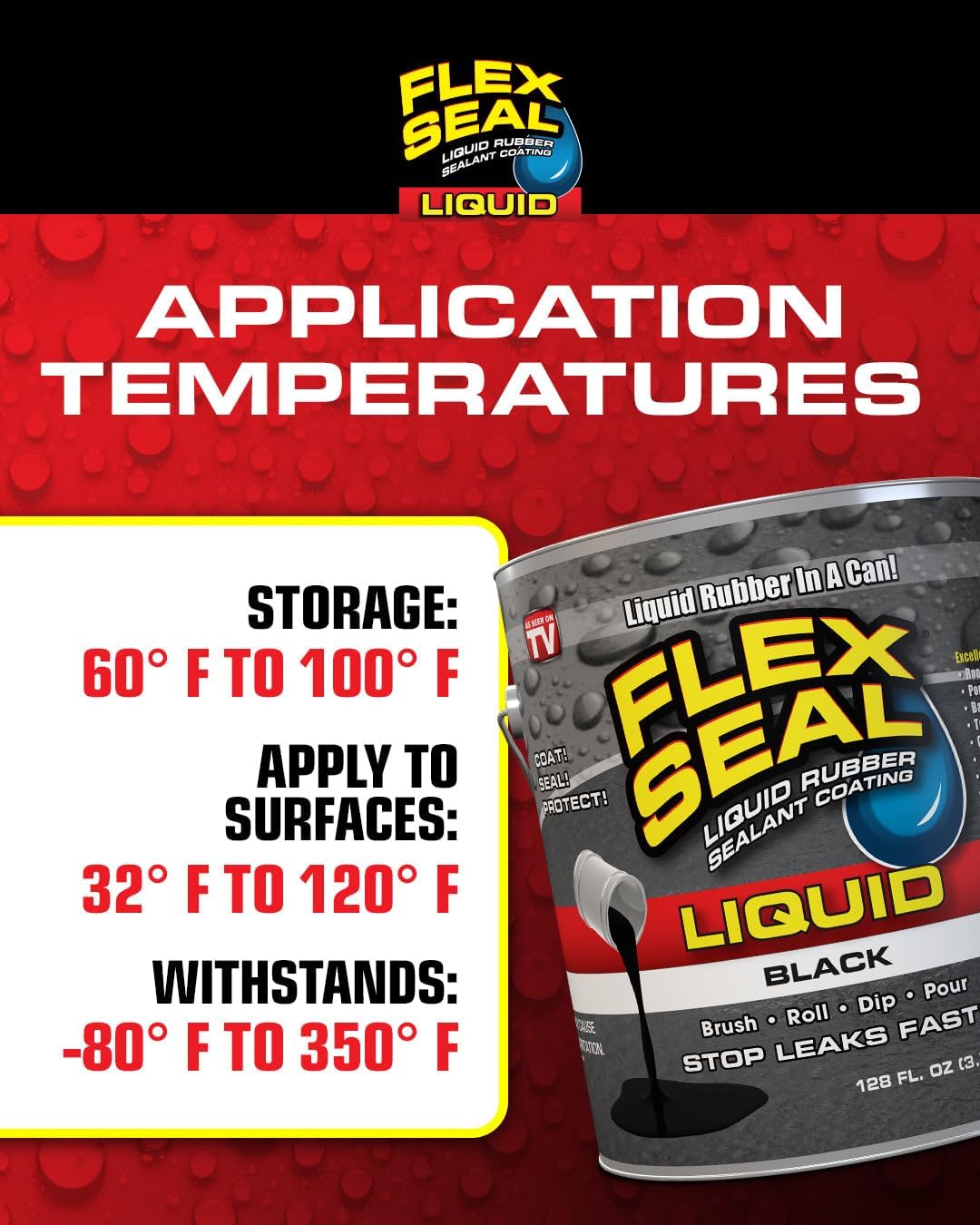 Flex Seal Liquid Waterproof Rubber Coating Sealant for Roof Repair, 1 Gallon, White O680197
