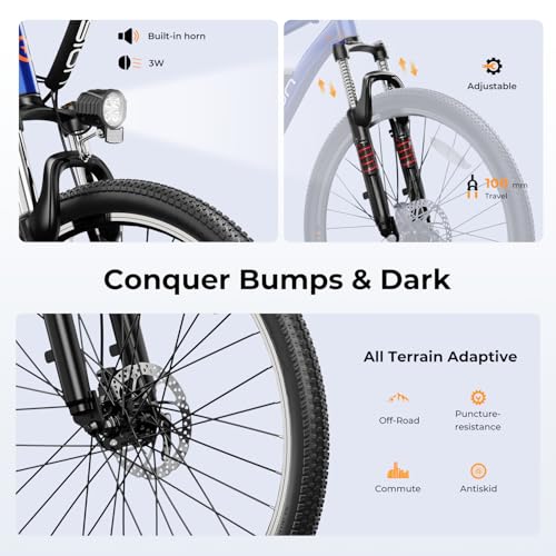 Electric Bike for Adults 500W Motor 40Mile Range 7-Speed k9