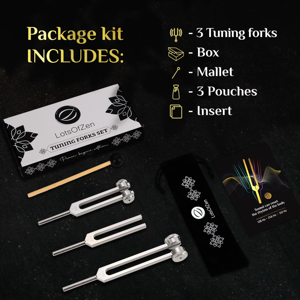 Tuning Forks for Healing 128Hz 256Hz 512Hz Weighted Set Y9002