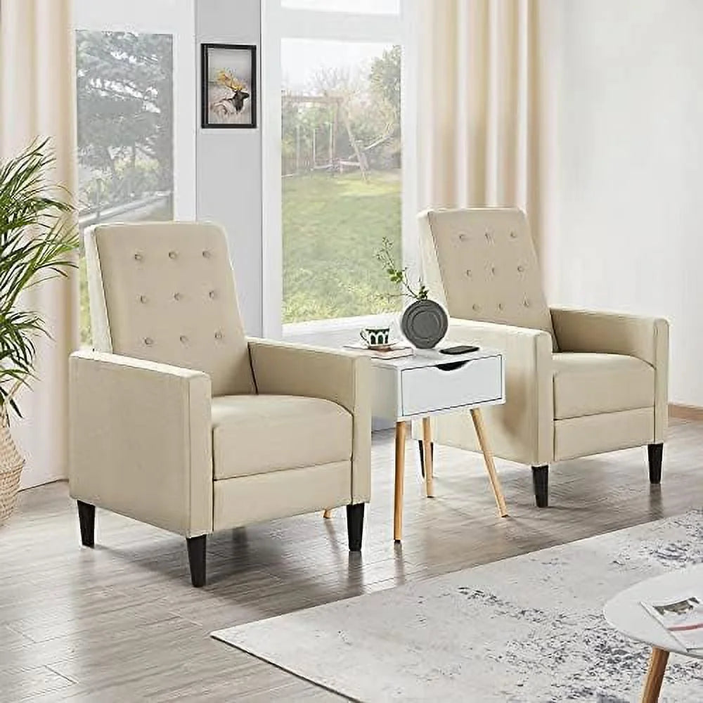 RUNFAYBIU Fabric Recliner Chair Mid-Century Modern Adjustable Single Sofa G9312
