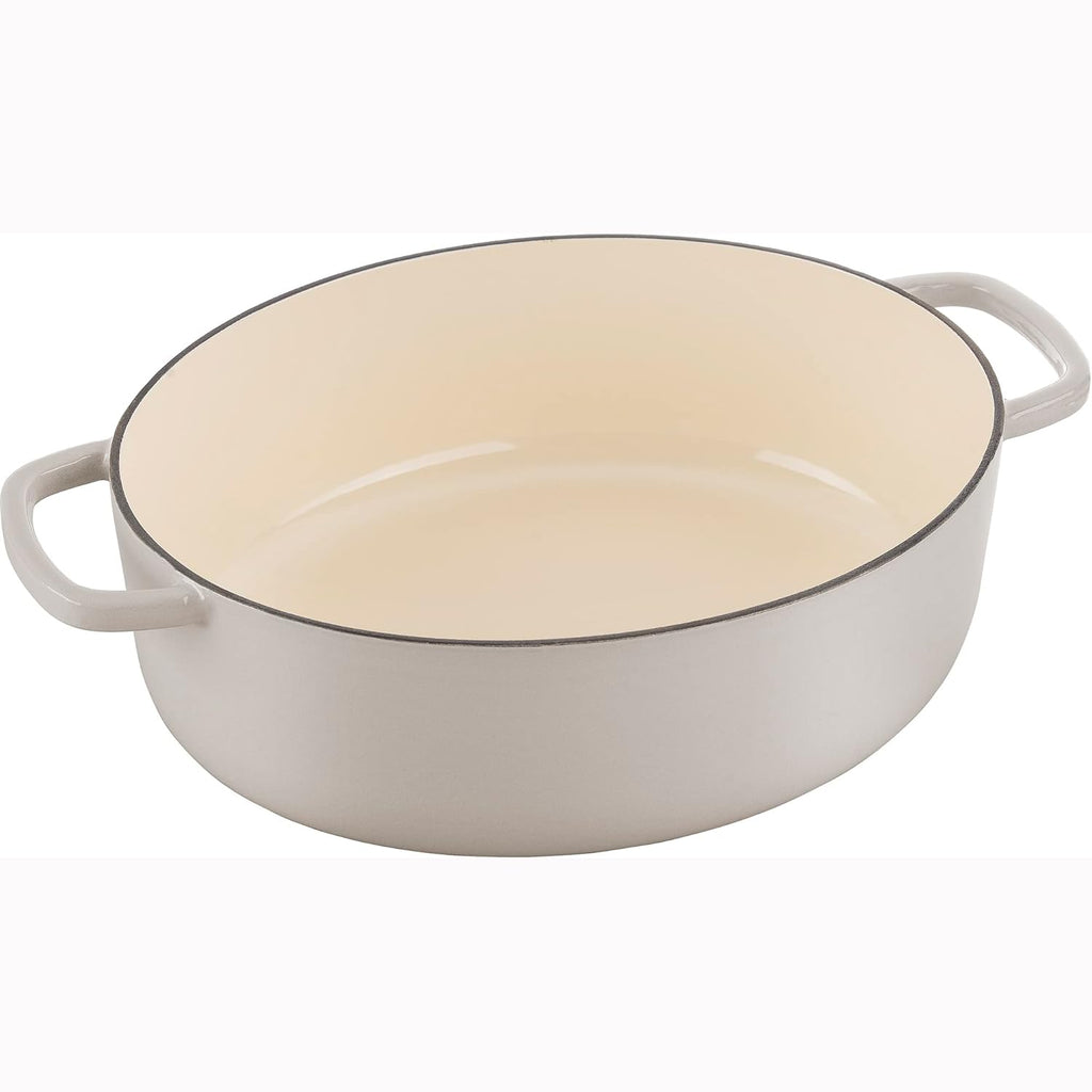 BALLARINI Bellamonte Cast Iron 5-qt Oval Dutch Oven, Crema White X21632