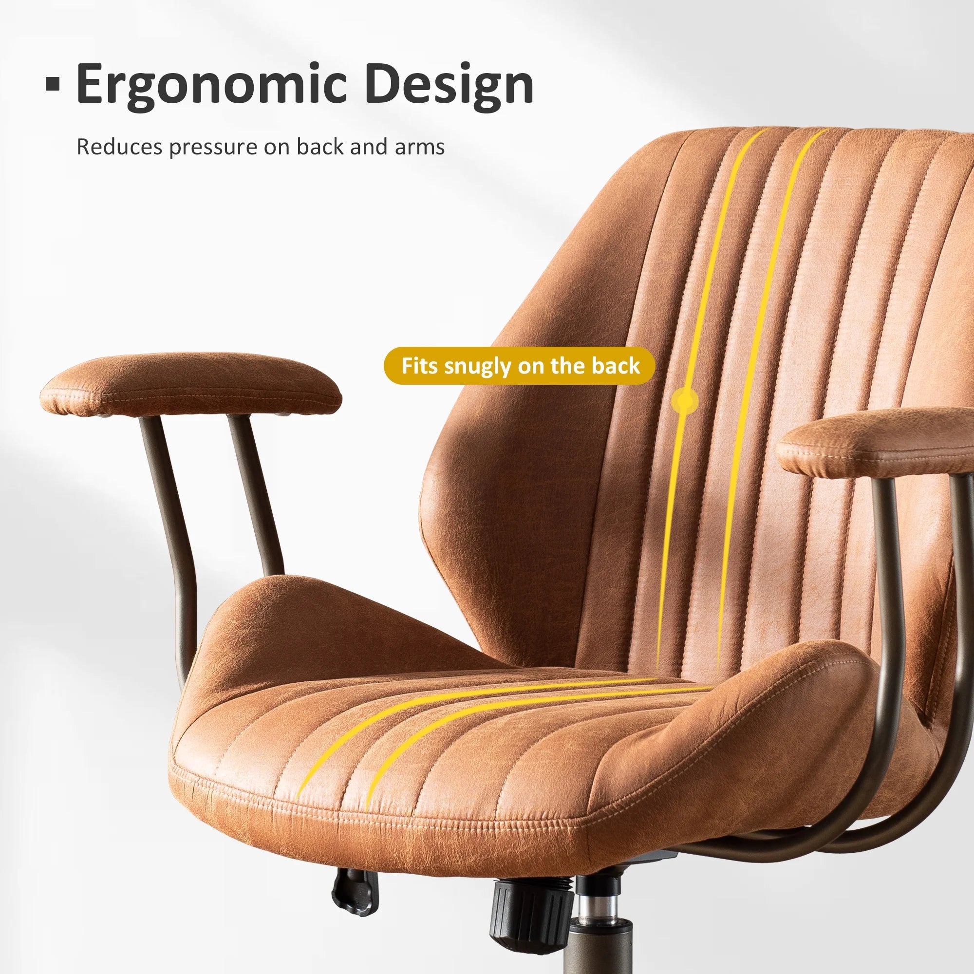 Ovios Ergonomic Office Chair with Lumbar Support, Suede Fabric J4512